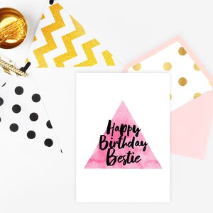 Bestie Happy Birthday Greeting Card - Best Friend, Pal