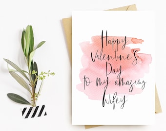 Biglietto di auguri di San Valentino felice, biglietto di San Valentino, biglietto di San Valentino per moglie, moglie