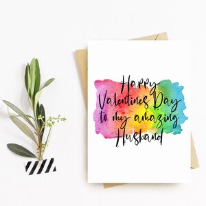 Carte de vœux bonne Saint-Valentin, Carte saint Valentin, Carte Saint-Valentin pour mari, Arc-en-ciel, LGBT