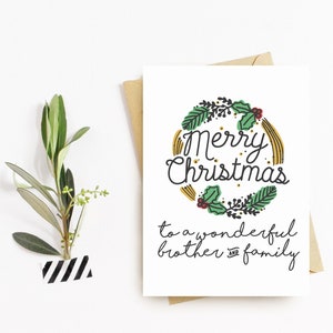 Carte de Noël personnalisée avec design de chapeau - Frère et famille