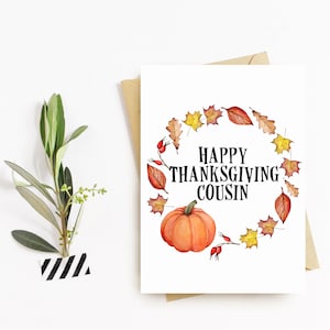 Tarjeta personalizada de Acción de Gracias - Cousin