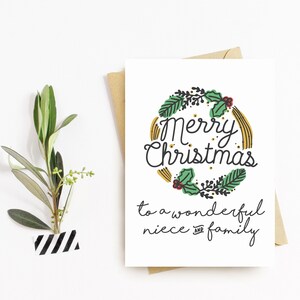 Carte de Noël personnalisée - Joyeux Noël Niece and Family