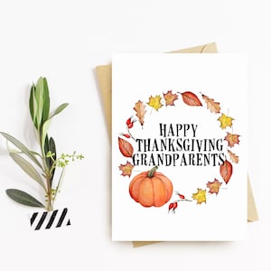 Carte personnalisée de Thanksgiving - Grands-parents