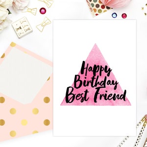 Bestie Happy Birthday Greeting Card - Best Friend, Pal