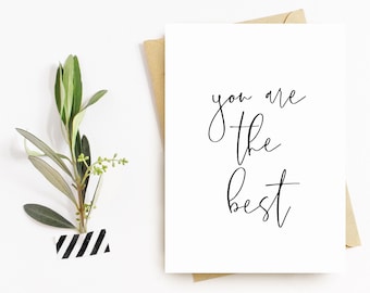You Are the Best Screen Printed Folding Greeting Card - Etsy