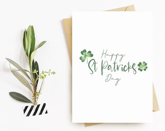 Biglietto di auguri per il giorno di San Patrizio. Biglietto personalizzato per il giorno di St Paddys. Biglietto personalizzabile. Celebrazione irlandese.