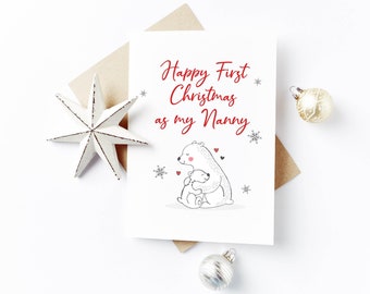 Personalised Christmas Card - First Christmas as Nanny