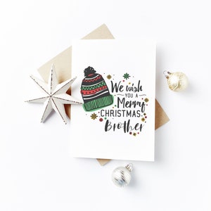 Carte de Noël personnalisée avec design de chapeau - Frère, Bro