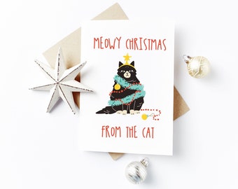 Merry Christmas from the Cat - Cat Christmas Card