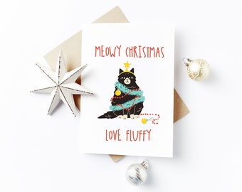 Feliz Navidad del Gato - Tarjeta de Navidad Personalizada para Gatos