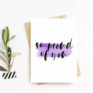 So Proud of You Greeting Card - Well Done Card, Congratulations, Hi Five Card