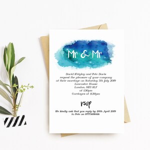 gay Mr et Mr Invitations de mariage, invitation mariage, personnalisés Invitations de mariage, Invitation