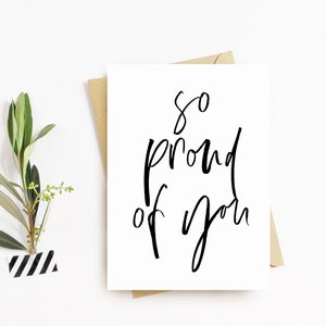 So Proud of You Greeting Card - Well Done Card, Congratulations, High Five Card