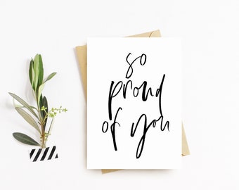 So Proud of You Greeting Card - Well Done Card, Congratulations, High Five Card