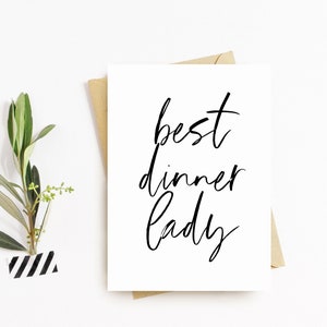 Merci Dîner Lady Greeting Card - Best Dinner Lady, Dinnerladies