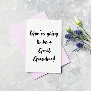 Tu vas être une carte de grand-mère, nounou, nana, promue, carte de révéla tion de grossesse, je suis enceinte carte, bébé révéler