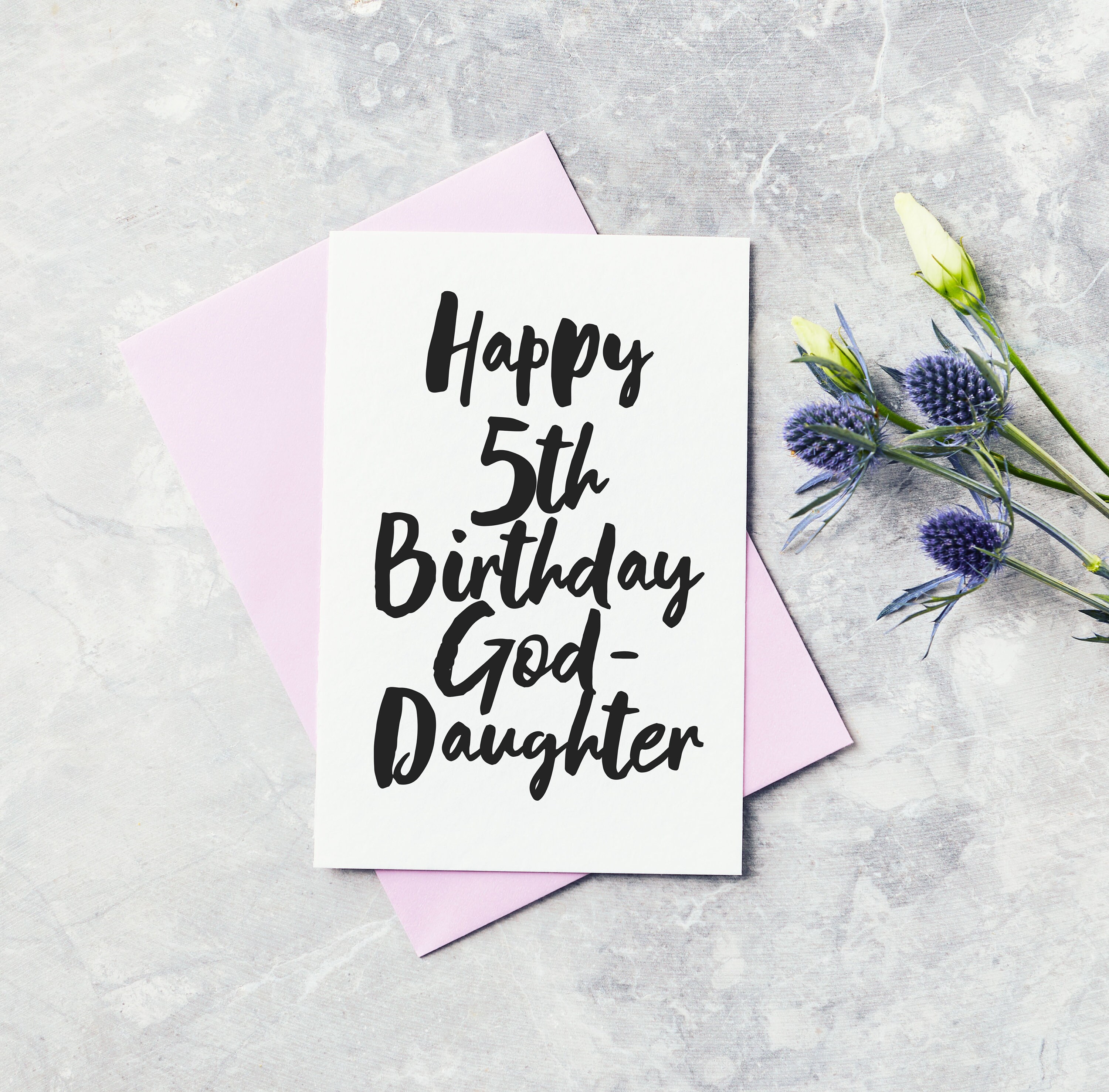 Fifth Birthday Greeting Card God Daughter Happy 5th Birthday Etsy