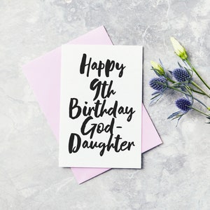 Carte de salutation de neuvième anniversaire - God Daughter Happy 9th Birthday Card