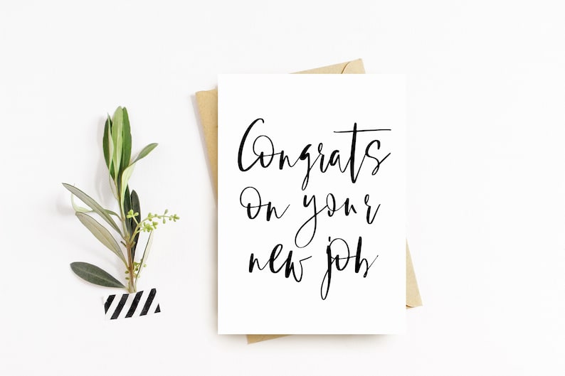 Good Luck in Your New Job Card Wishing You the Best of Luck Etsy
