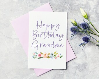 Happy Birthday Grandma Greeting Card - Nanny, Nan, Grandma, Granny, Gran, Nana, Grandmother