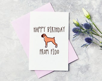 Buon compleanno da The Dog Card Boxer - Personalizzato, Personalizzato, Biglietto di auguri