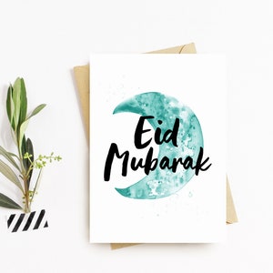 Eid Mubarak Greetings Card. Personalised Eid Card. Customizable Card