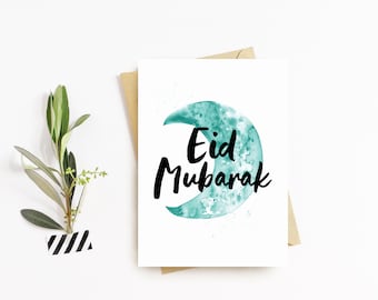 Eid Mubarak Greetings Card. Personalised Eid Card. Customizable Card