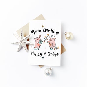 Carte de Noël personnalisée - Nounou et Gramps, Grands-parents