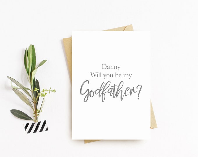 Simple Will You Be My Godfather Card, God Father Proposal Card