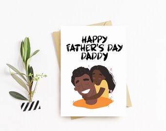 Happy Fathers Day Greeting Card - Dad, Daddy, Papa, Pops, Happy Fathers Day Card - Black Fathers Day Card