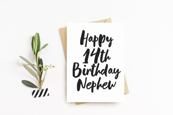 Happy 14th Birthday Nephew Fourteenth Birthday Greeting Card Nephew Happy 14Th Birthday | Etsy Hong  Kong