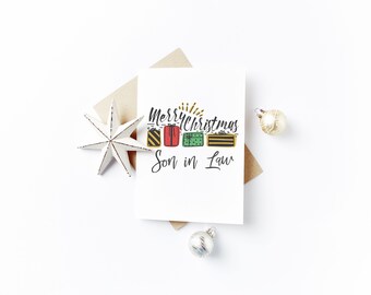 Personalised Christmas Card - Merry Christmas Son in Law