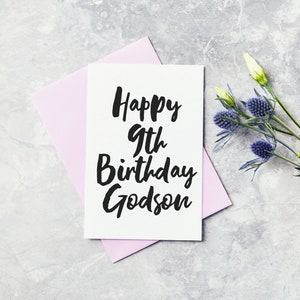 Carte de vœux de neuvième anniversaire - God Son Happy 9th Birthday Card