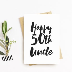 Cinquante anniversaire de voeux Carte oncle Bonne carte d’anniversaire