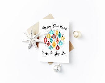 Personalised Christmas Card - Mum and Step Dad