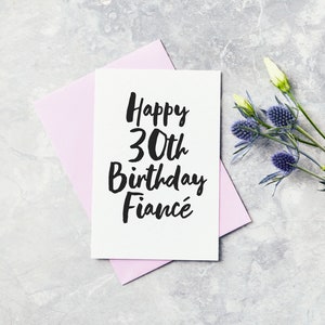 Carte de voeux de 30 ans - Carte de joyeux 30e anniversaire fiancé