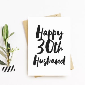 Carte de vœux de trente anniversaires - Carte de 30e anniversaire de mari heureux