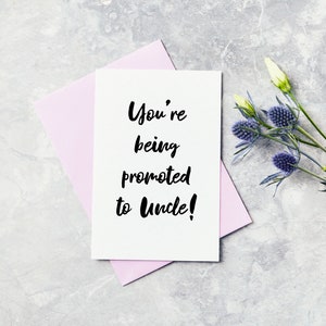 Vous êtes promu à la carte oncle, promu, la carte de révéla tion de grossesse, je suis enceinte carte, bébé révéler