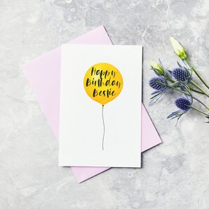 Bestie Happy Birthday Greeting Card - Best Friend, Pal