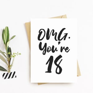 Carte happy 18th birthday - Dix-huitième célébration - OMG Vous avez 18 ans