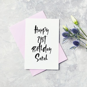 Personalised Custom Name Happy 21st Birthday Card - Twenty First Celebration