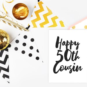Cinquante anniversaire de voeux Carte Cousin Happy 50th Birthday Card