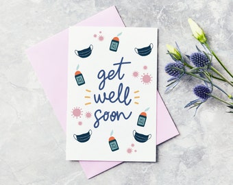 Get Well Soon Greeting Card, Social Distancing Card, Encouragement Card, Thinking Of You Card