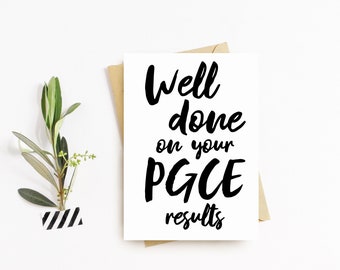 Ben fatto sulla tua scheda di auguri risultati PGCE - Ben fatto carta, Congratulazioni, Risultati degli esami, Superato Carta Esami