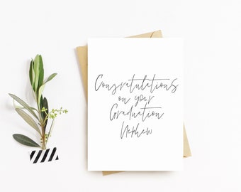 Graduation Greetings Card - Congratulations on Graduating Nephew School, College, University Graduation