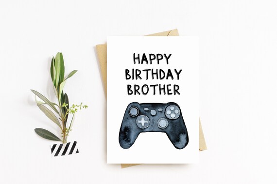 Carte De Salutation De Frere De Joyeux Anniversaire Gamer Etsy France