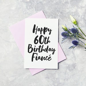 Carte de vœux d’anniversaire de sixtieth - carte de 60ème anniversaire de fiancé