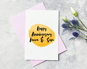 Personalised Custom Wedding Anniversary Card, Anniversary card for husband, anniversary card for wife, anniversary card for couples