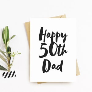 Carte de vœux d’anniversaire de cinquante - papa, papa, grand-père, pops, carte de 50ème anniversaire de Gramps