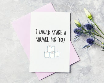 Socially Distant Greeting Card, Social Distancing Card, Toilet Roll Card, Funny Card, Miss You Cards, I Miss You, Thinking Of You Card